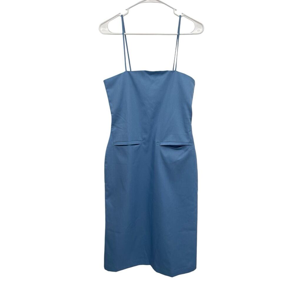 NWT Toit Volant Dress Strappy Sleeveless Blue Made In USA Size Small